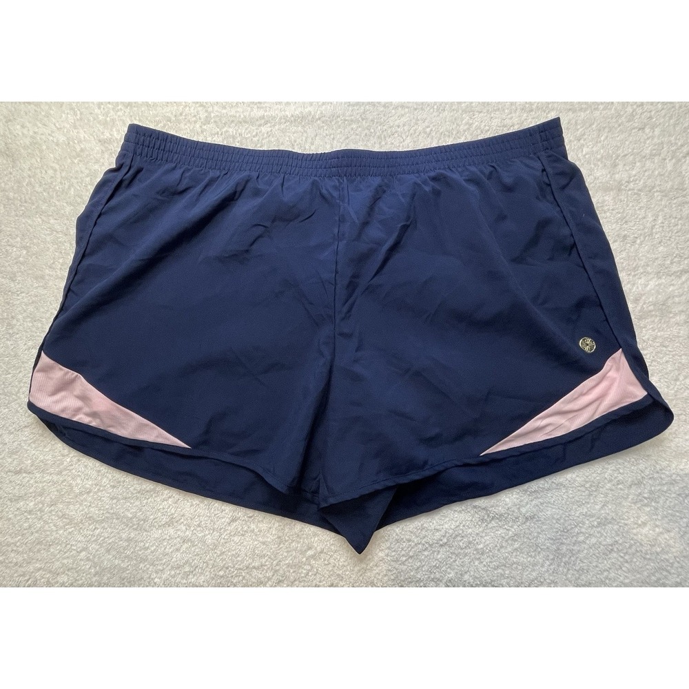 Lilly Pulitzer Luxletic Ocean Trail Running Shorts Low Tide Navy Pink Size XL